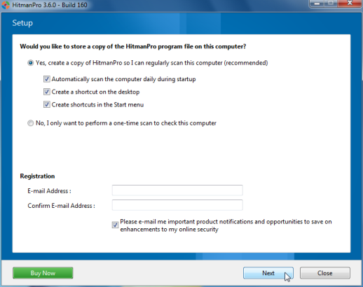 [Image: HitmanPro installation screen]
