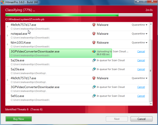 [Image: HitmanPron scanning for ZeroAccess virus]