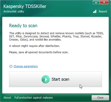 Start a Kaspersky scan