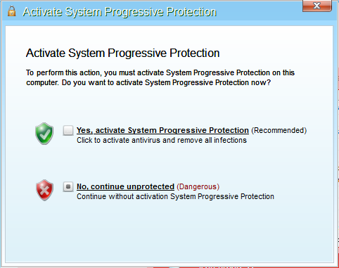 System Progressive Protection Activation Request