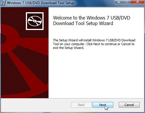[Image: Windows 7 USB/DVD Download Tool installation]