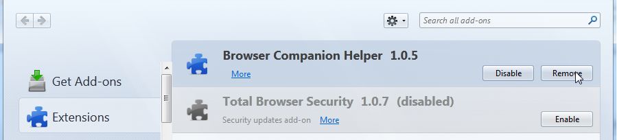 [Image: Ginyas Browser Companion Firefox extension]