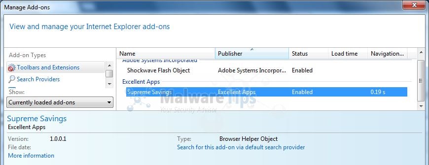 [Image; Supreme Savings Internet Explorer add-on]