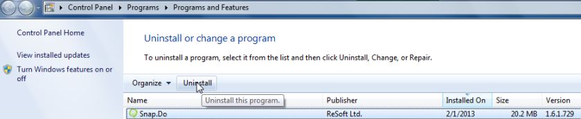 [Image: Uninstall Snap.do toolbar]