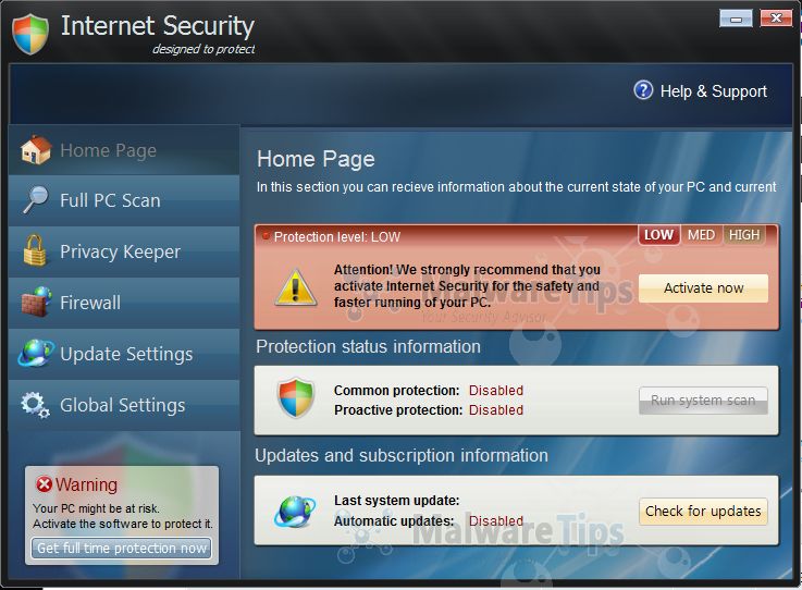 [Image: Internet Security 2013 virus]