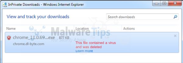 [Image: file contained a virus and was deleted Internet Explorer]