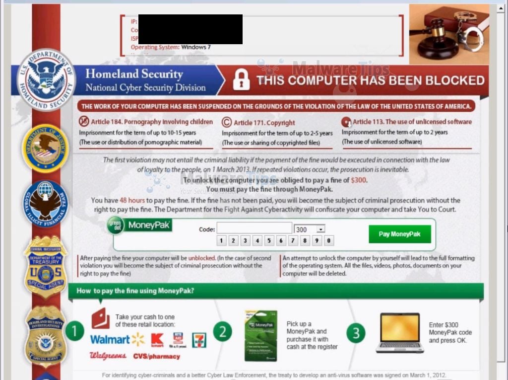 Homeland Security malware tips