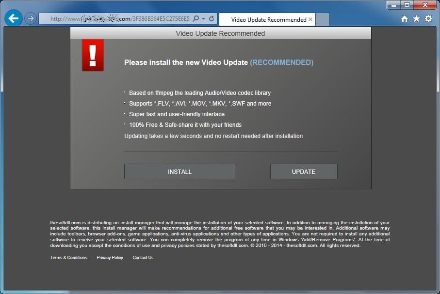 [Image: Video Update Recommended virus]