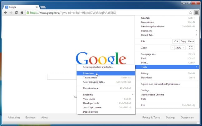 [Image: Menu estensioni in Chrome]