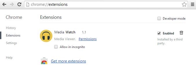 [Image: Media Watch 1.1 Chrome extensions]
