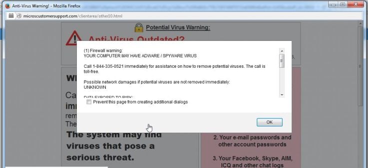 Microscustomersupport.com pop-up virus Microscustomersupport.com virus