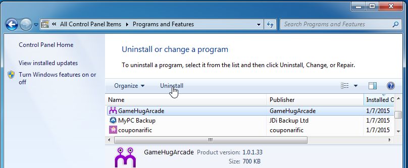 Uninstall GameHug Arcade from Windows Remove GameHug Arcade from Windows
