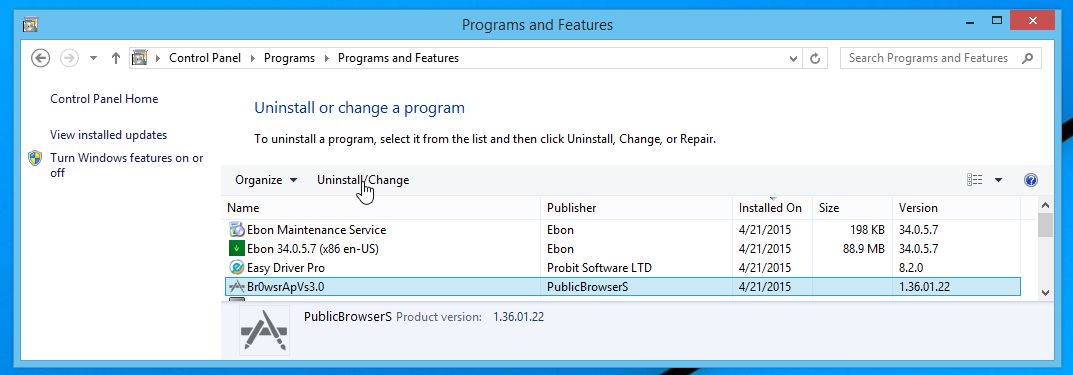 Remove Ads By Br0wsrApVs3.0 from Windows