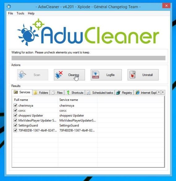 Remove malware with AdwCleaner