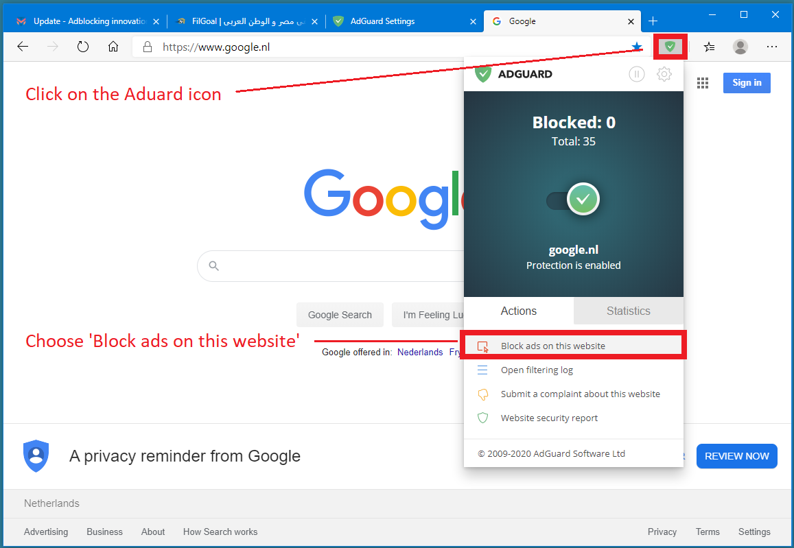what is element blocking on adguard