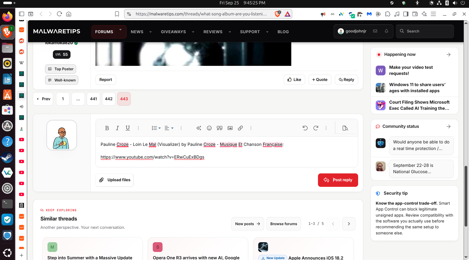 MalwareTips Forums New Look No Link Underline Or Color - Screenshot from 2026-09-25 21-45-41.png
