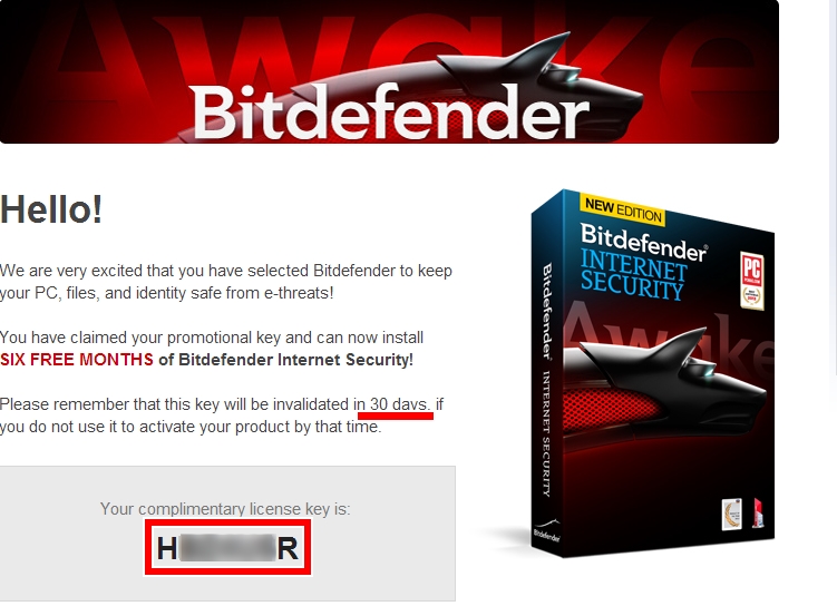 Expired Bitdefender Internet Security 2014 Free 6 Months License