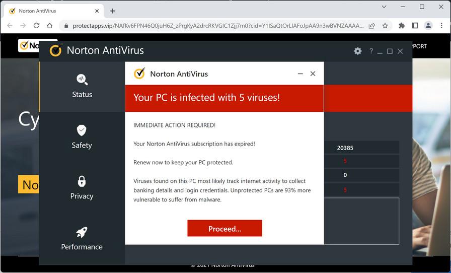 Smigre Bemærk Forberedelse Remove "Norton Your PC Is Infected With 5 Viruses" Pop-ups