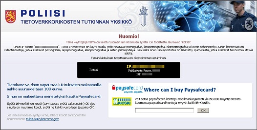 Remove Poliisi Tietoverkkorikosten tutkinnan yksikkö Ransomware