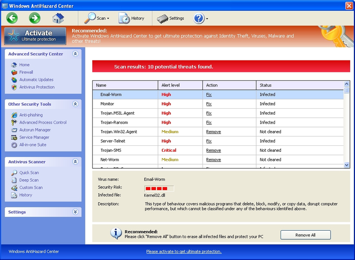 Remove Windows Anti Hazard Center
