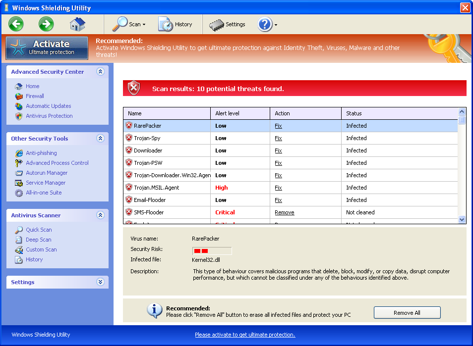 Windows Shielding Utility virus