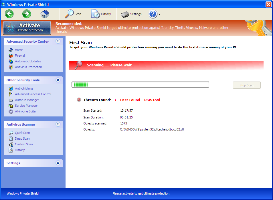 [Image: Windows Private Shield Fake Scan]