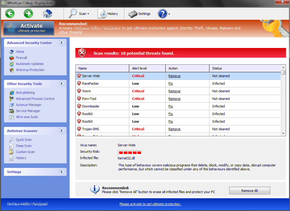 [Image: Windows ProSecurity Scanner Rogue]