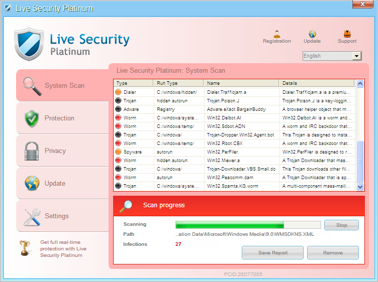 [Image: Live Security Platinum virus]