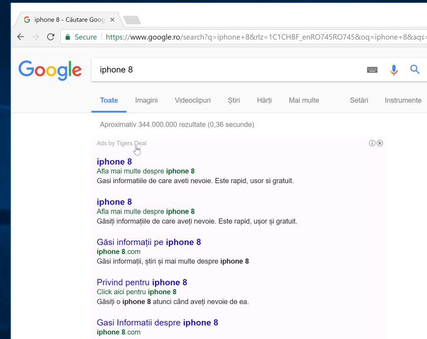 google search redirect adware virus