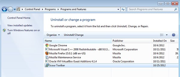 [Image: Uninstall Scour Toolbar]