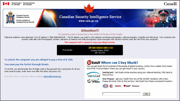 Вредоносное ПО для канадской службы безопасности