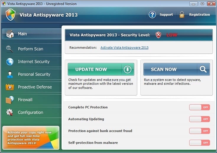 vista antivirus 2013 virusverwijdering