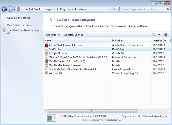 [Image: DealCabby uninstaller]