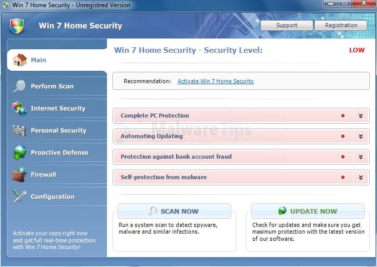 Win 7 Home Security malware