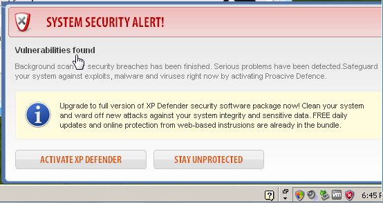 [Image: XP Defender Alert]