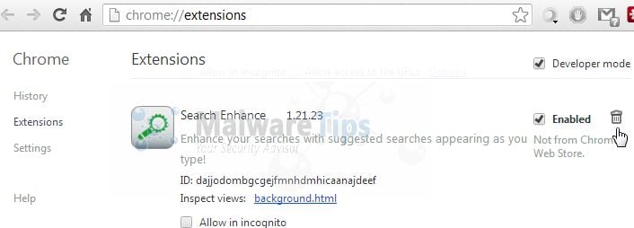 [Image: Search Enhance extension in Chrome]