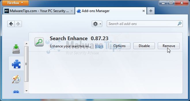 [Image: Search Enhance extension in Firefox]