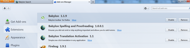 [Image: Babylon Firefox extensions]