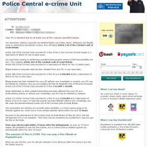 [Image: Police Central e-crime Unit virus]