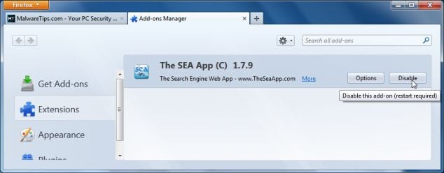 [Image: TheSeaApp Firefox extensions]