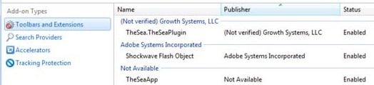 [Image: TheSeaApp Internet Explorer add-ons]