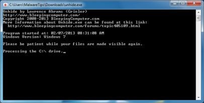 [Image: Unhide your files and folder with Unhide.exe]