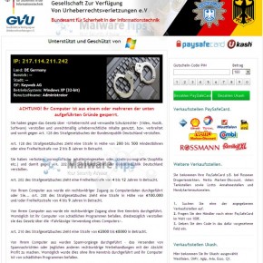 [Image: ATTENTION! Your PC is blocked GVU virus]