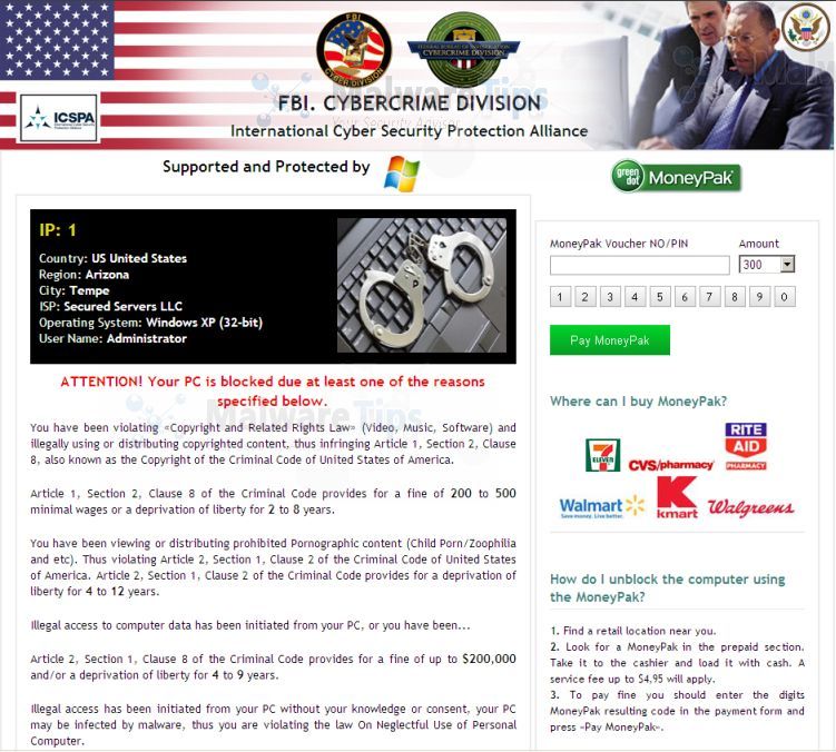 [Image: ATTENTION! Your PC is blocked FBI virus]