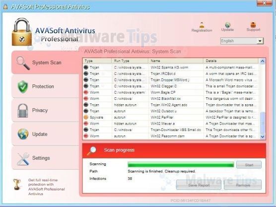 [Image: AVASoft Antivirus Professional virus]