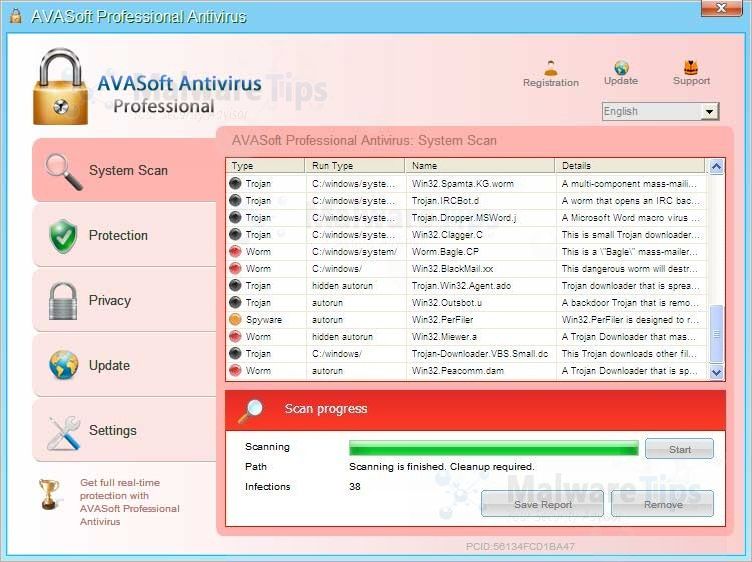 [Image: AVASoft Professional Antivirus virus]