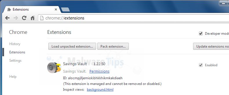 [Image: Savings Vault Chrome extension]