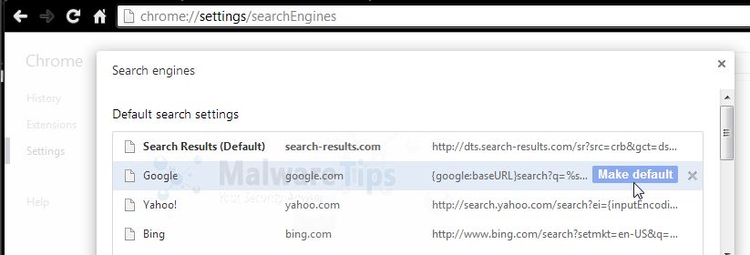 [Image: Search Results Chrome redirect]