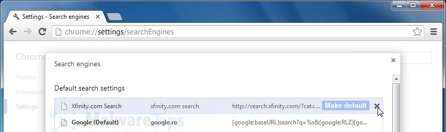 [Image: XFinity Search Chrome removal]