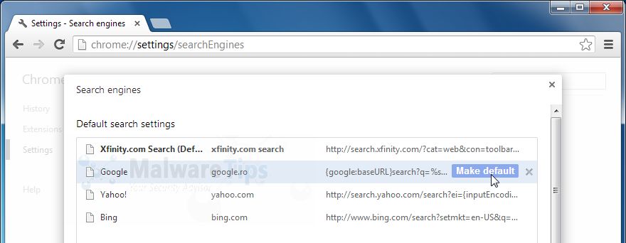 [Image: Xfinity Search Chrome hijack]